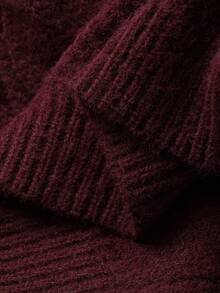 DAZY 2pcs/Set Tween Girls Pullover Sweater & PU Leather Skirt Outfit, Fall