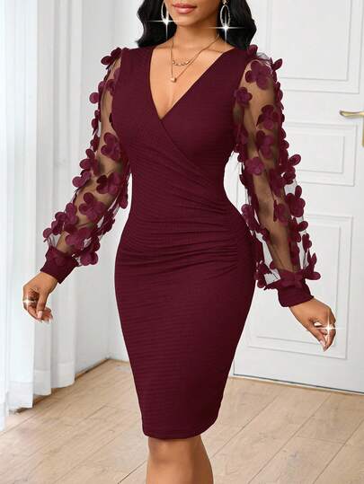 sequined dress Glitz & Glamour Dress in Burgundy Sequins