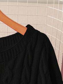 GlowEve CURVE Maglione a collo alto a maniche lunghe in maglia a trecce, vestibilità slim, taglie comode, adatto per autunno/inverno