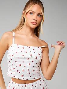 MISSGUIDED Women Lounge Pajama Set With Floral Pattern Long Sleeve Top And Matching Pants For Sleepwear Comfort - White - View 3