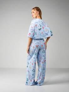 MISSGUIDED 圣诞节假期睡衣套装长袖短款上衣阔腿裤节日冬季睡衣 - 彩色 - 查看 2
