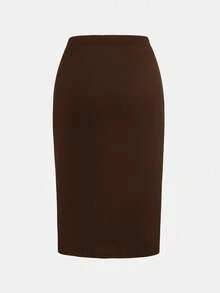 SHEIN LUNE Gonne midi casual a vita elastica dritte, confezione multipla, per outfit estivi da donna per vacanze