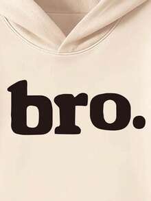 2 件套返校男童休闲时尚创意透气简约兄弟字母图案印花连帽运动衫和运动裤套装，个性化上衣秋季服装 - 彩色 - 查看 5