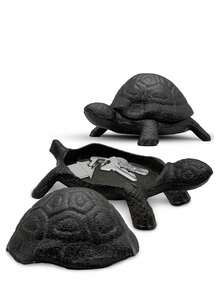 1 pieza Dispositivo de ocultación de llaves en forma de tortuga de hierro fundido - Llavero oculto para exteriores, estatua decorativa de jardín, punto de ocultación secreto para llaves de repuesto, solución de ocultación compacta, perfecta para hogares, patios y terrazas - tortuga - Ver 1