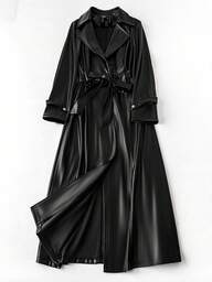 Franclia Modische, locker sitzende Lässig PU-Leder Windjacke in Große Größen, Herbst