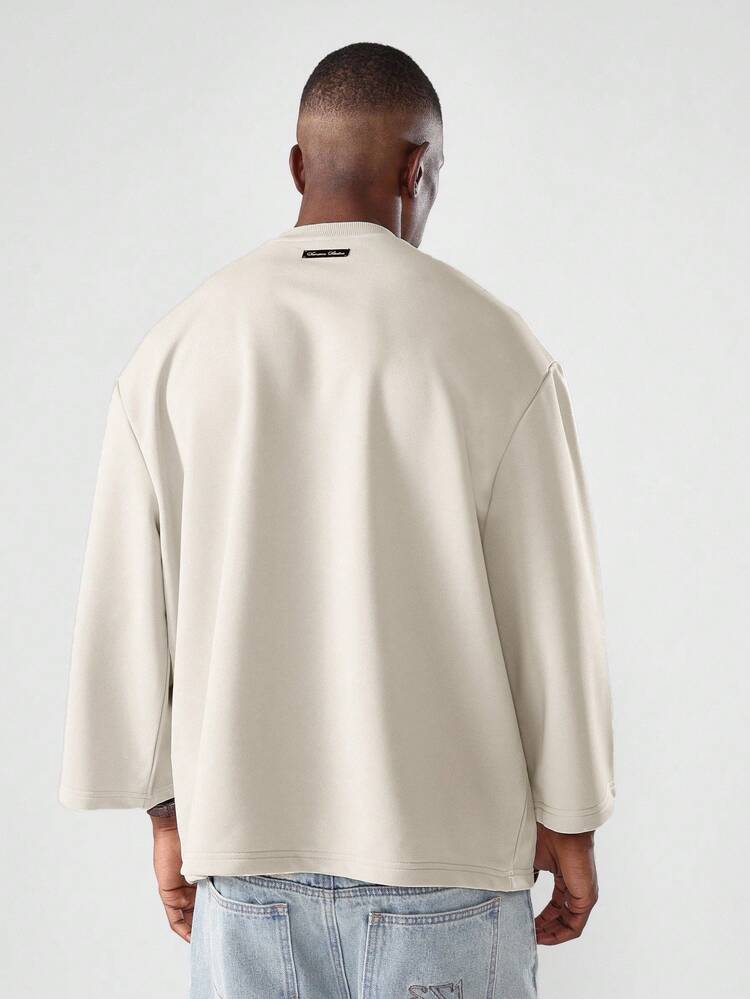 Oversized Boxy Cut T-Shirt With Long Wide Sleeves