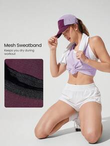 GLOWMODE Ready Set Glow Lightweight Quick Dry Waterproof Adjustable Foldable Active Hat Cap Gym Workout Hike Beach Pool Holiday Vacation Getaway Daily Active Wear - burgundy pink - View 4