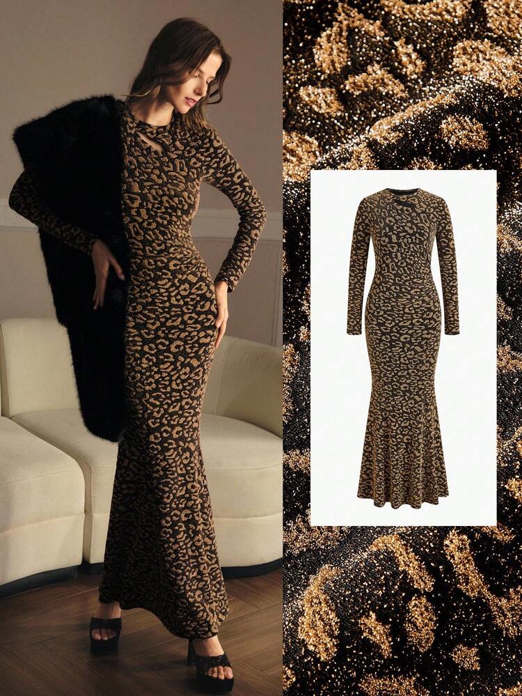 LEOPARD PRINT SLIM FIT DRESS