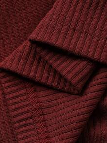 FRIFUL Damen Kontrast-Farben 2-in-1 Kragen Knopfleiste Stickerei Muster Langarm Lässiger Vielseitiger Sweatshirt, Herbst/Winter - Rot - Übersicht 7