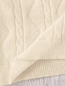 SHEIN Tween Boys' Casual Everyday Versatile Comfortable High Neck Long Sleeve Pullover Sweater Boy Cable Knit Sweater Boy Clothes Winter Boy Turtleneck Sweater Kids Knitwear