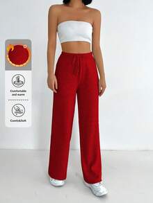 RueChic Women's Front Tie Minimalist Knit Jumpsuit, Casual Everyday Wear