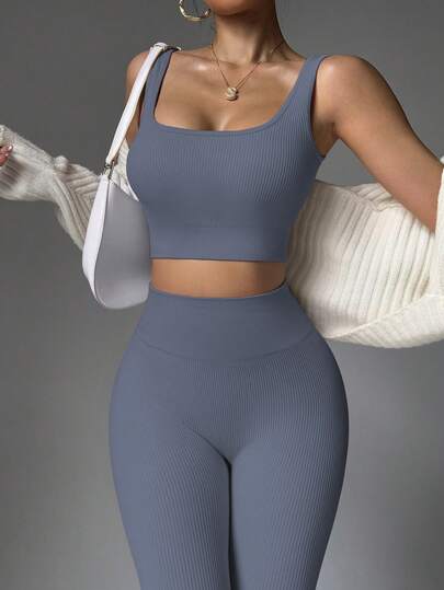 مجموعة يوغا بطول كامل قابلة للشد العالي، بقطعتين، مجموعة ملابس رياضية مكونة من ملابس علوية كاشكت ولباس سفلي محكم للبطن، للنساء، مناسبة للتمارين الرياضية