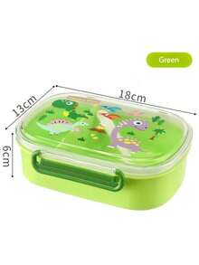 1 hộp đựng cơm trưa hoạt hình mùa tựu trường cho học sinh, nhân viên văn phòng, hộp đựng cơm trưa bằng lò vi sóng, hộp đựng cơm trưa bằng nhựa, hộp đựng cơm trưa bằng nhựa PP không chứa thìa và nĩa, hoạt hình mùa hè, khủng long nhỏ, hộp kín hai lớp - Nhiều màu - Xem 5