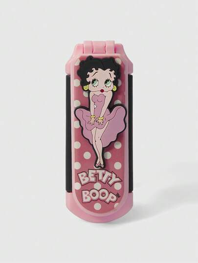 Betty Boop | ROMWE Customized Cartoon Character Graphic Comb, Portable Hair Brush With Air Cushion, 2-In-1 Folding Comb And Mirror, Back To School Accessory