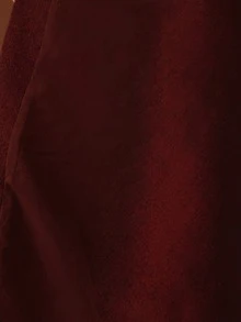 Anewsta Women's High-End Elegant Stand Collar Loose Mid-Length Burgundy Overcoat,Autumn Elegant Office Luxury Formal Chic Dark Coat For Christmas New Year - Burgundy - View 8