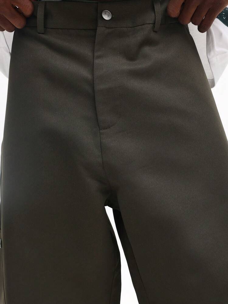 Zimmermannshose im Barrel-Fit mit Metallknöpfen