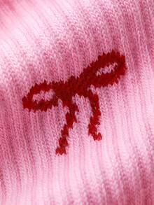 LUVLETTE 1/3 双多尺寸可爱樱桃、蝴蝶结、扇贝边、心形圆点印花普拉提和瑜伽袜，秋季袜子