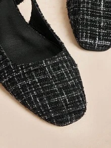 Rosivie 女士复古亮面漆皮玛丽珍露背方头平底鞋，舒适通勤、约会、派对、婚礼、度假，可爱学院风 - 黑色 - 查看 5