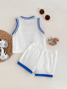Baby Boy Casual Basketball Sports Outfit - Blue - View 2
