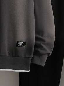 青少年男孩两件套休闲长袖套装 - 灰色 - 查看 6