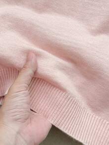 Blossori  Young Girls' French Elegant Animal Print Round Neck Knit Dress,Cozy Fall & Winter Styles - Pink - View 7