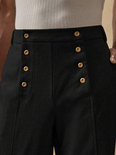 AKNOTIC Men's Woven Casual Loose Straight Leg Solid Color Pants