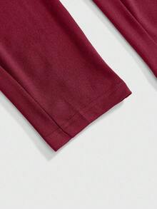 ROMWE Goth Leggings ajustados de estilo gótico punk para mujer con tirantes y remaches - Burdeos - Ver 4