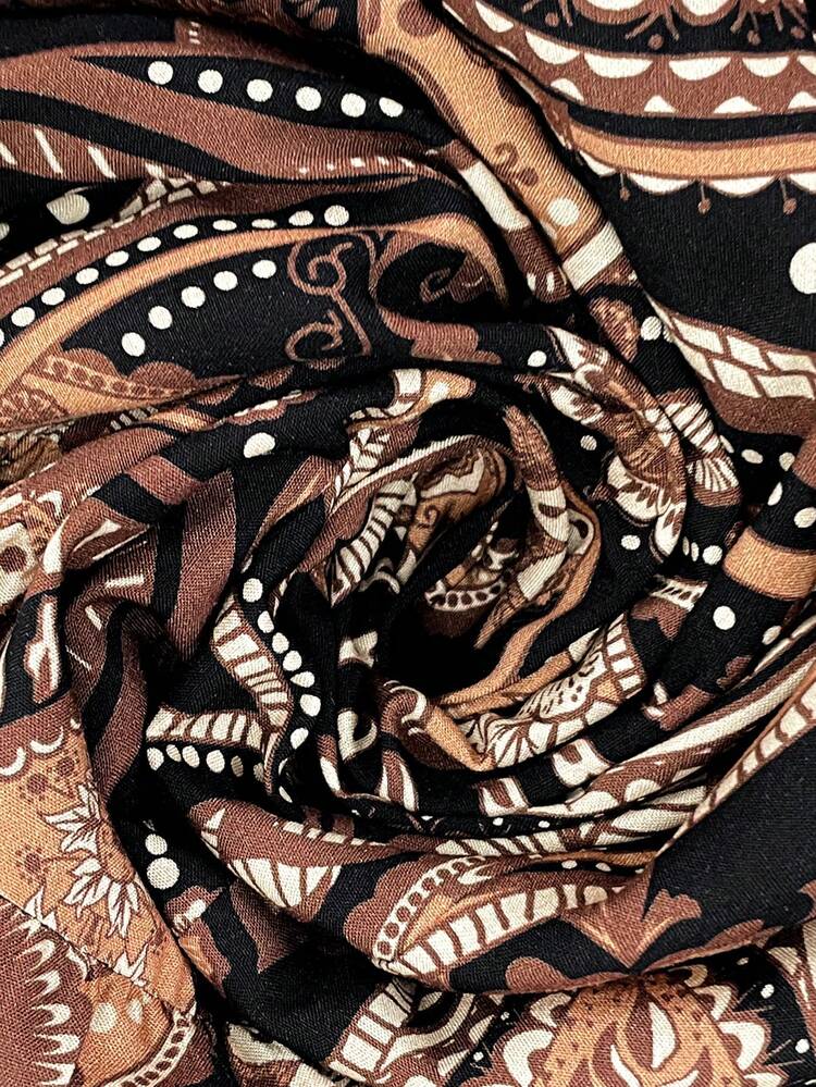 Women's All-Over Print Round Neck Casual Long Sleeve Mid-Length Dress One-Piece Dress Ladies Autumn Winter Paisley Print Dress Boho Dress Women Autumn Dress Fall