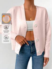 EURMUSE 落肩袖前紐扣開襟衫