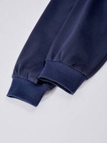 Sparklyn 2 件套青少年女孩休闲宽松落肩衬衫领衬衫和裙子套装 - 寶藍色 - 查看 3