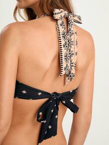 CAJUNI Women's Beach Vacation Casual Bikini Set - Black - View 3