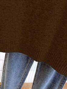 Franclia V-Neck 2 In 1 Long Sleeve Sweater, Autumn/Winter - Chocolate Brown - View 7