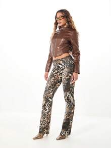 SUMWON WOMEN Premium Cropped Leather Motorcycle Jacket Modern High Fashion Winter Fall Design Asymmetrical Front Zipper Stand Collar Streetwear Statement Outerwear