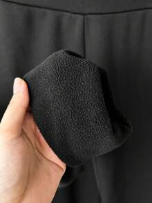 SHEIN Bộ 3 quần legging cạp cao lót nỉ in nơ cơ bản dành cho bé gái tuổi teen, màu đen, thu/đông - màu đen - Xem 4