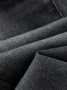 Elamini 女式黑色腰带扣设计喇叭休闲牛仔裤 - 黑色 - 查看 4