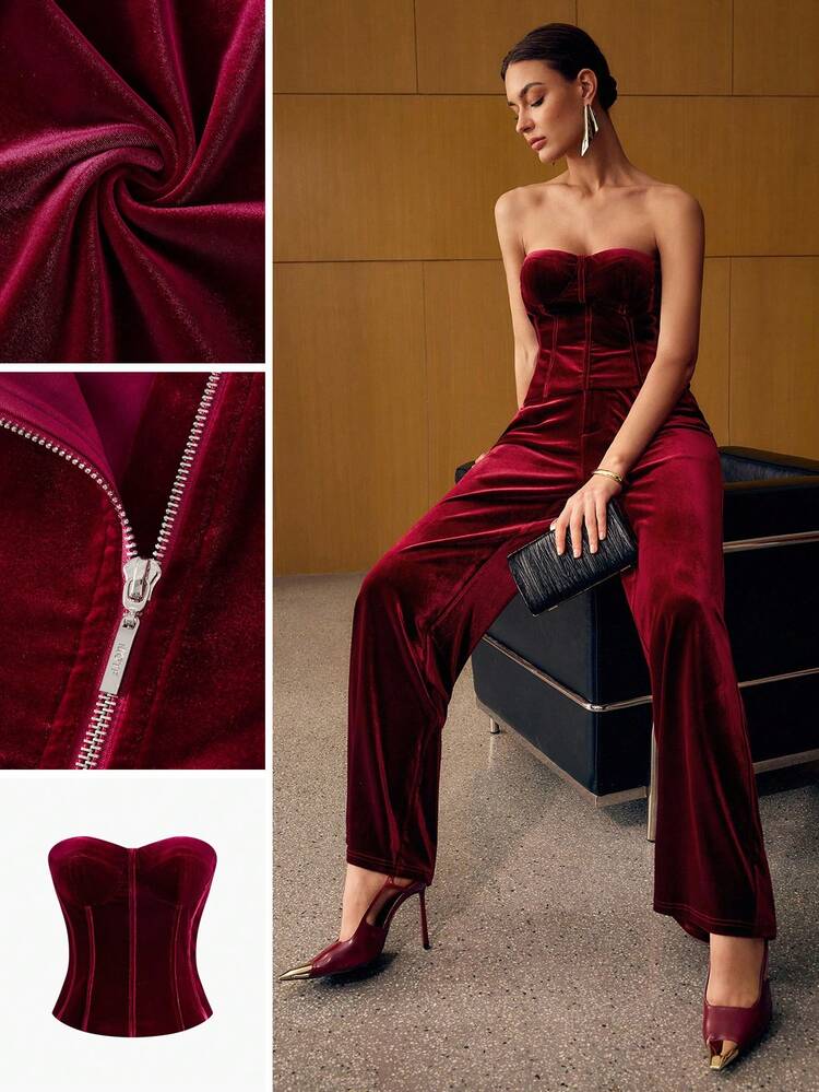 VELVET BONED TUBE TOP