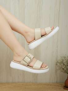 Women Platforms & Wedge Sandals - Beige - View 3