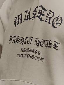 Musero Oversized Hooded Front Graphic Print Sweater Jumper Winter Winter - Apricot - View 6
