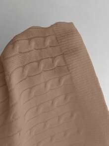 Elamini Vestido de suéter de punto retorcido con espalda descubierta sexy para mujer - Marrón Mocha - Ver 7