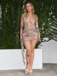 Arliah 露背花卉印花连衣裙，休闲时尚，适合日常穿着 - 彩色 - 查看 6