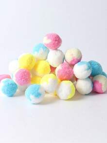 CAT Pom-Poms Launcher Toys, Random Color Cat Pom-Poms Self-Hi ToysThe Product Image Has A Method Of Use,Consumables Pet Interactive Launch Pom-Poms Toy Gun 1pc