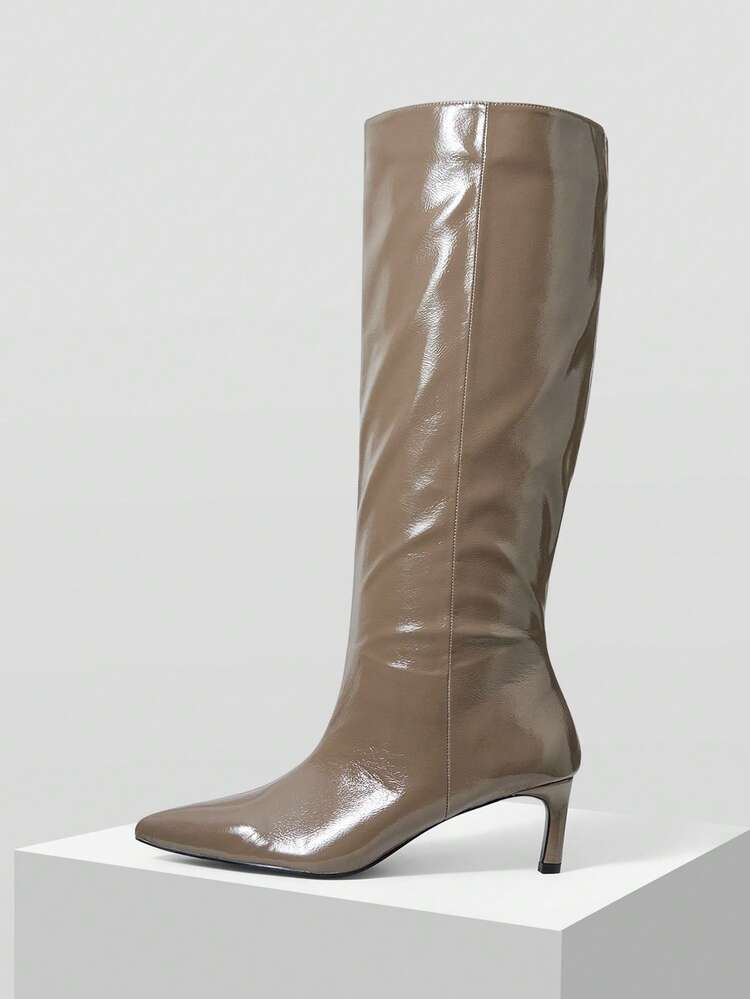 FRENCH THIGH-HIGH BOOTS, KNEE-HIGH STRAIGHT SHAFT SLIM HIGH HEEL BOOTS FOR WOMEN FOR CHRISTMAS