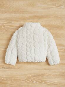 SHEIN Newborn Baby Girls' Thickened Long Sleeve Jacket With Stand Collar,In Fall/Winter