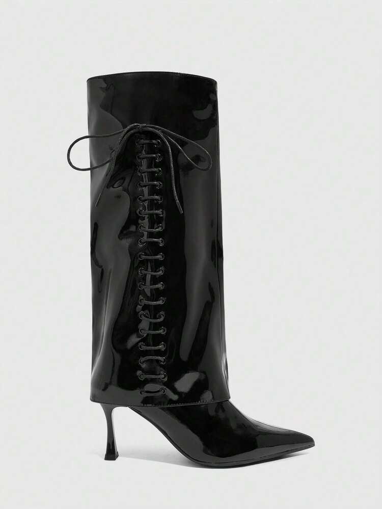 CUCCOO SZL Fashionable Sexy Pointed Toe Slim High Heel Over-The-Knee Boots