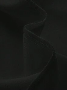 SHEIN MOD 女士100%纯棉高腰黑色舒适直筒裤，饰有刺绣贴片 - 四季皆宜，适合春夏工作、通勤、正式场合、约会、晚宴、鸡尾酒会和下午茶等各种场合。 - 彩色 - 查看 6