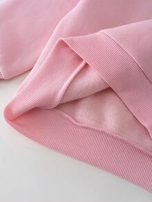 THE HAPPY LOOK 2pcs/Set Young Girl Ice Cream Pattern Knit Soft Crew Neck Long Sleeve Pullover Top And Striped Pants