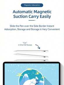 Teckwe 1 PIEZA Lápiz táctil capacitivo universal, compatible con Apple Pencil 1/2 - Rechazo de palma, Fijación magnética de varias bandas, Adecuado para iPad, tabletas y teléfonos Android