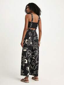 CAJUNI جمبسوت كاجوال بدون أكمام مطبوعة بالكامل