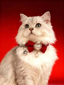 PETSIN 1. Pet Bow Tie Collar; Bow Tie Heart Collar; Adjustable Neck Circumference; Cat Collar; Dog Collar; Pet Accessories; Pet Supplies