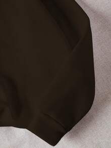 GlowEve 女士休闲字母印花运动衫，秋冬 - 棕色 - 查看 3